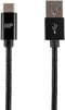 Monoprice USB 2.0 Type-C to Type-A Charge and Sync Nylon-Braid Cable - 3 Feet - Black, Fast Charging, Aluminum Connectors, Stay Synced - Palette S...