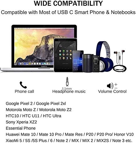 2 Pack USB C to 3.5mm Headphone Jack Adapter Type C Port Audio Aux Cable Dongle Compatible with iPhone 15/15 Plus/15 Pro/15 Pro Max/iPad/Pixel, Sa...