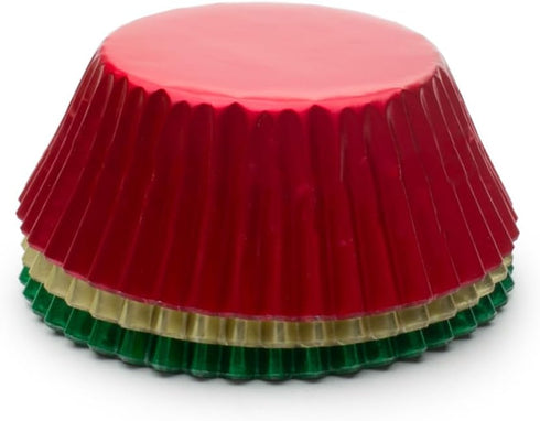 Fox Run Christmas Foil Muffin and Cupcake Liners, Set of 45 Standard Size Wrappers...