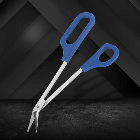 Craft Scissors, Stainless Steel Long Handle Small Scissors Multifunctional Bent Tip Tweezers Shears Professional Handcraft Scissors for Cutting Fa...