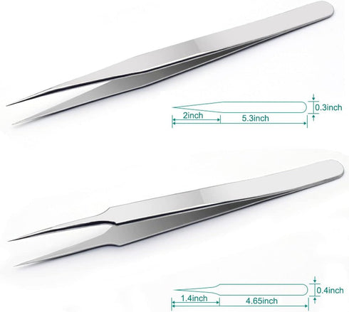6PCS Tweezers Set, Stainless Steel Tweezers Set Kit for DIY...