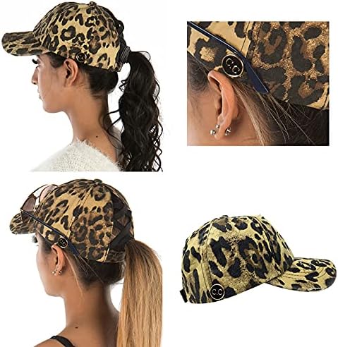 Funky Junque Messy Bun Baseball Cap - Women's Ponytail Hat with Criss Cross Design - Value Packs, Solid Colors, Camo Patterns...