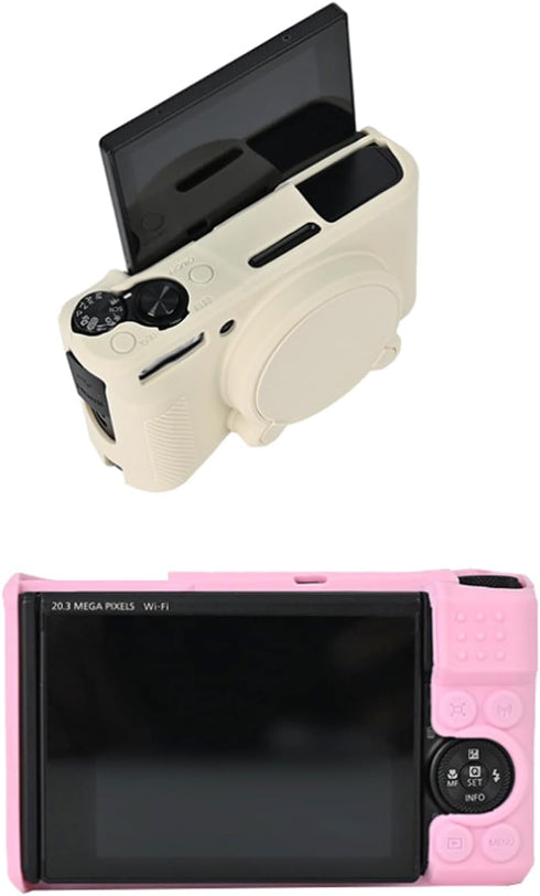 SX740 Silicone Camera Case Rubber Cover for Canon PowerShot SX740 SX730 HS Cameras Accessories Body Skin with Hand Neck Strap Lanyard...