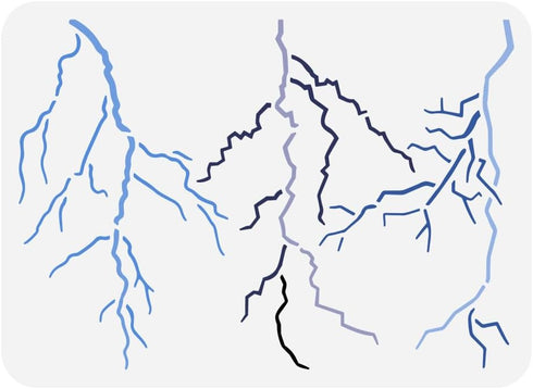 FINGERINSPIRE Lightning Painting Stencil 8.3x11.7inch Plastic PET Lightning Pattern Drawing Template Hollowed Lines Pattern Stencil for Painting N...