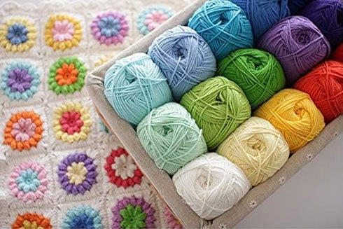 4 Rolls Comfy Blend Milk Yarn Plain Knitting Wool Soft Caddice Woolen Yarn Hand Spinning Fibre Wool Yarn Crochet Yarn Bulk Starter Kit for Colorfu...