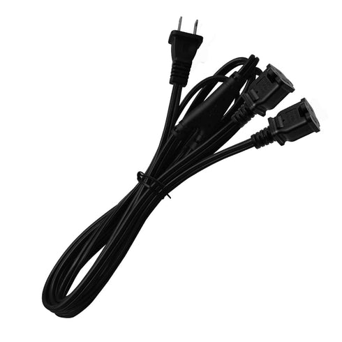 Nema 1-15P to Dual 1-15R Splitter Cable Polarized,US AC 2-Prong Male and Female Power Cable SPT2 18AWG 10A/125V (Straight 2Ft)...
