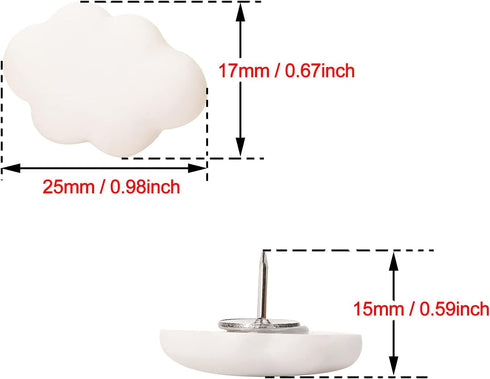 Decorative Cloud Push Pins for Cork Bulletin Boards Cute Thumb Tacks for Wall Hanging Posters Pictures Photos Memo DIY Craft Gift Bags Projects Ho...