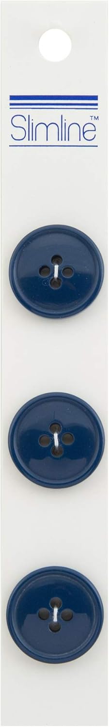 BERWICK OFFRAY Buttons Slimline, Royal Blue 4-Hole 3/4" 3/Pkg...