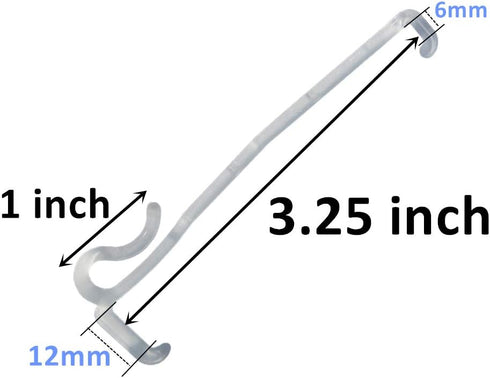 Valance Clips 6pcs 3-1/4'' Window Blinds Hidden Clip Clear Plastic for Horizontal Blinds Valance Retainer Holder...