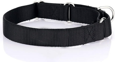Martingale Dog Collar, Heavyduty Nylon Dog Collar, Black, Large...
