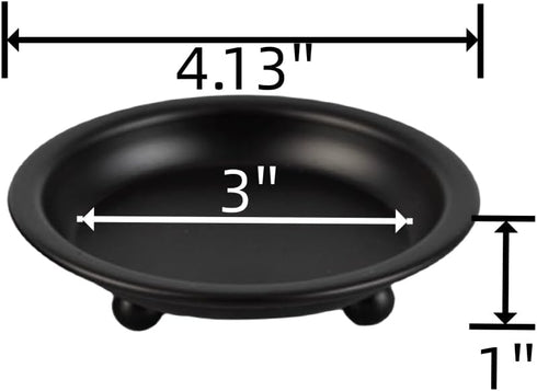 2 Pcs Candle Plate Iron Candle Holder for Pillar Candles Black Metal Candle Stand for Dinning Table Wedding Party Decor...