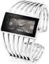 Luxury Womens Watches Analog Quartz Wrist Watch Rectangular Cuff Bracelet Watch Business Casual Fashion Wrist Watches for Ladies...