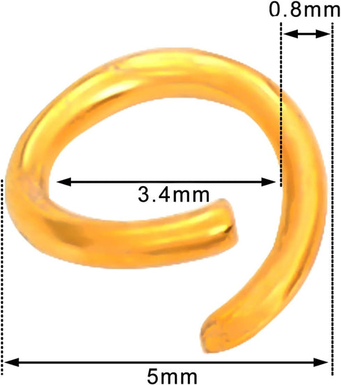 1200pcs Mixed 6 Colors Jump Rings Jewelry Making Supplies Open Jump Rings 5mm(0.2 inch) 21 Gauge Jump Ring for DIY Bracelet Earrings Necklace Jewe...
