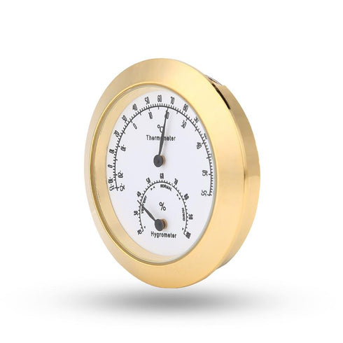 Guitar Violin Thermometer Hygrometer, Alloy Meter Temperature and Humidity Meter Thermometer for Violin Guitar Case Instrument Care (Gold)...