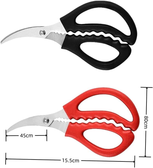 4 Pcs Seafood Scissors for Kitchen Multifunctional Seafood Fish Crab Shrimp Lobster Scissors Stainless Steel Shears,Red and black...
