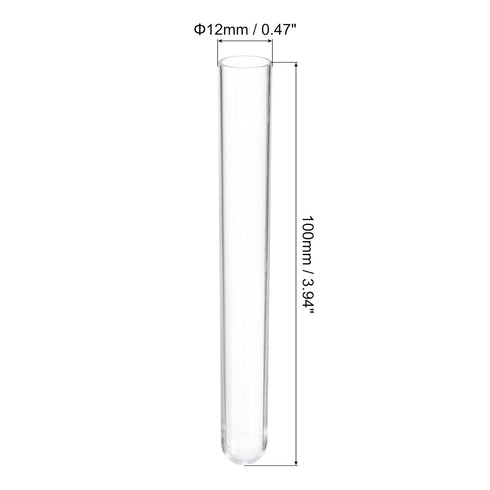 PATIKIL 7ml Plastic Test Tubes with Cork Stoppers, 20Pcs 100x12mm Tubes for Scientific Party Decoration Candy Bead Storage Bath Salt Lab Use, Clea...