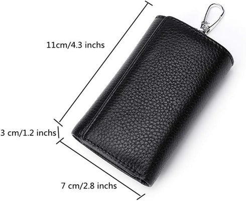 RuoFeng Keychain Key Holder Ring with 6 Hooks Snap Closure (Black)...