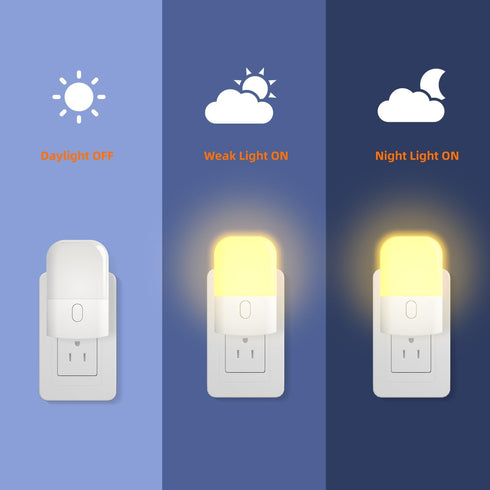 Night Light LED Auto Dusk to Dawn Sensor Light for Kitchen, Bedroom, Kids Room, Hallway, Stairway, Painting Plug in Dimmable Nightlights Lamp Brig...