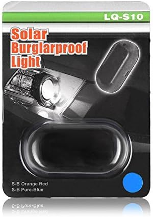Onerbuy Solar Power Simulated Car Alarm LED Light Anti-Theft Warning Lights Flashing Security Lamp Blue, Pack of 1...