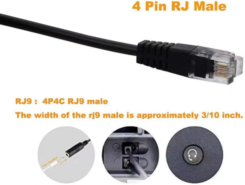 Headset Adapter Converter Standard Female RJ9 to 3.5mm Plug Handset/Headset Plug for Ciscoo Office Telephone and Plantronicss Amplifier: M10 M12 M...
