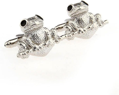 Frog Pair Cufflinks in a Presentation Gift Box & Polishing Cloth...