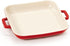 Heiss® Energy-Efficient Cast Aluminum Mini Square Grill Pan for Serving, 10 Ounce, 6" x 6", Red/White...