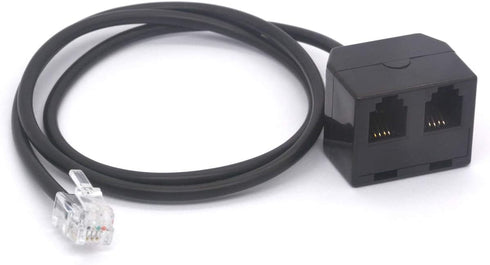 RJ9 Headset Splitter 4P4C Male to 2 RJ9 Female for Plantronics, Jabra, Hot Desking Office Phones (40cm)...