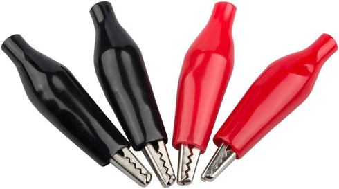 60 Pack 1.4''/35mm Silver Tone Alligator Clips,DanziX Crocodile Silver Tone Nickel Plated Electric Test Clamps with Red/Black Protective Insulatio...