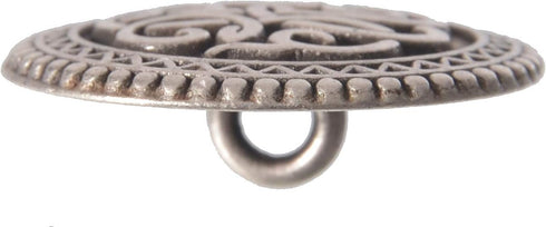 Mibo 6pcs Zinc Die Cast Metal Shank Button - Celtic Scroll Pattern - 36L(22mm) - Antique Silver...