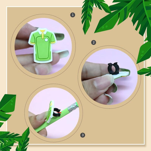 30PCS Sports Different Pencil Topper Decoations Cute PVC Pencil Toppes Lovely Black Clip Pencil Decoration Accessories for Pupil/Junior Students G...