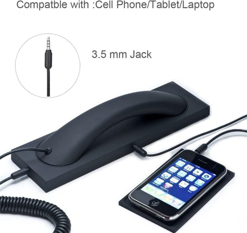 Fashion Retro Phone handset Headset 3.5mm Microphone Prevention Radiation Compatible with iPhone Samsung......