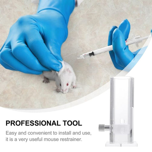 1pc Mouse Holder Mice Restrainer Clamp Stand Abdominal Injection Mice Cages Lab Equipment Retainers Organic Glass Mice Fixing Tool Acrylic...