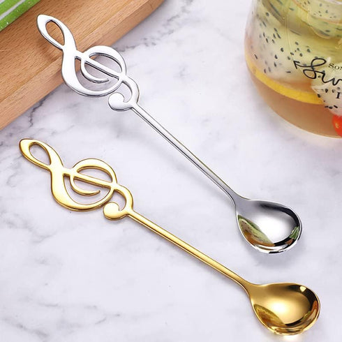 Music Note Spoons for Music Lover Gifts for Women Men Coffee Spoons Set for Coffer Lover Birthday Gifts for Friend Family Stainless Steel Musical ...