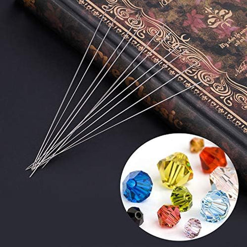 40 PCS Beading Needles, Seed Beads Needles Extra Fine Thin Beading Embroidery Needles Long Straight Beading Thread Needles for Bracelets Jewelry M...