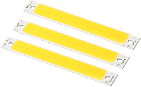 PATIKIL 1W DC 3-3.7V LED Chip Bulb,Aluminum COB Lamps Bulb Warm White Light 3000K 100LM 300mA 60x8mm for Home Reading, Landscape Light - 3 Pack...