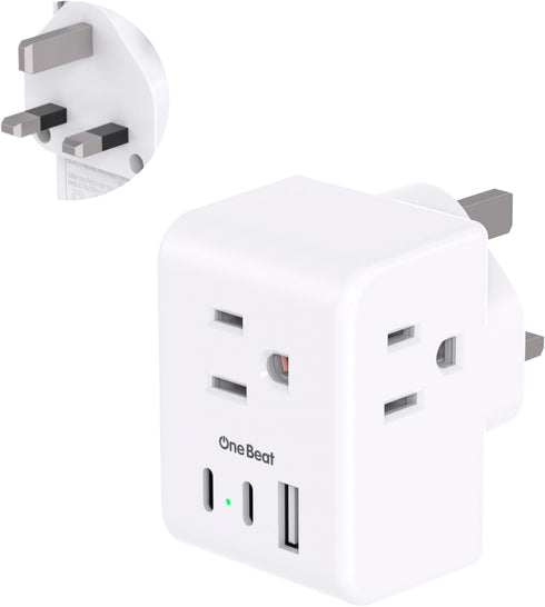 US to UK Ireland Travel Plug Adapter, Type G Power Plug Adapter with 3 Outlets 3 USB Ports(2 USB C), European Travel Plug Adapter for USA to Engla...