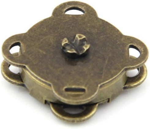 24 Sets Sew in Magnetic Plum Bag Clasps Button Snaps for Purses Handbag Clothes Scrapbooking Closure Fastener Sewing Craft DIY (Bronze) (14mm)...