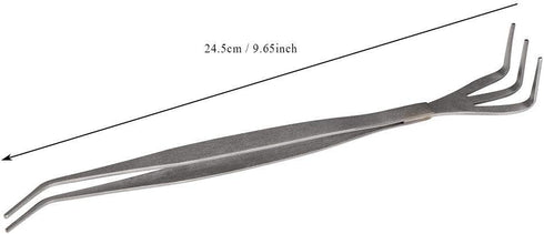 Fdit 2 in 1 Stainless Steel Bonsai Tools Gardening Tool Root Rake Tweezers for Bonsai Planter...