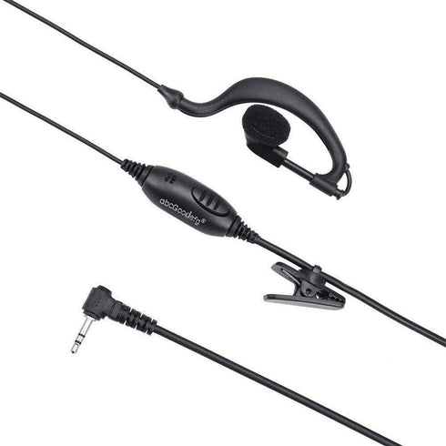 abcGoodefg 1 Pin 2.5MM Walkie Talkie Earpiece Headset with Mic PTT, G Shape Two Way Radio Earpiece compatible with Motorola Radios Cobra Talkabout...