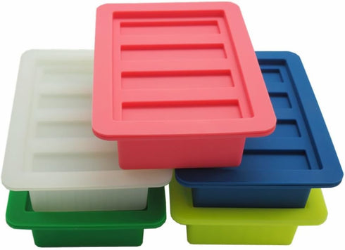 butter molds Large 4 Cavities Silicone butter mold Pudding & Jello Shot Mold butter stick molds,Cheesecake, butter mold with lid Product Dimension...