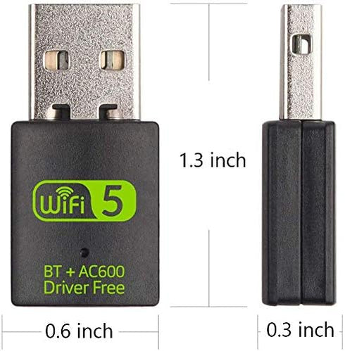 USB WiFi Bluetooth Adapter, 600Mbps Dual Band 2.4/5Ghz Wireless Network External receiver, Mini WiFi Dongle for PC/Laptop/Desktop...