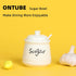 ONTUBE Ceramic Sugar Bowl with Lid and Spoon 12oz (beige)...