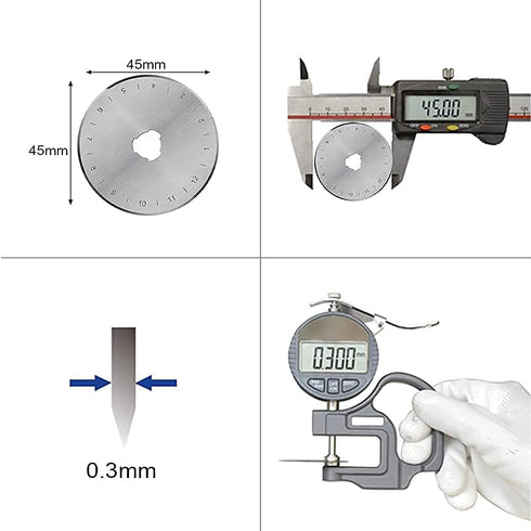 HEADLEY TOOLS 45mm Rotary Cutter Blades 15 Pack Fits Olfa, Fiskars, Replacement Rotary Blade for Arts Crafts Quilting Scrapbooking Sewing, Sharp a...