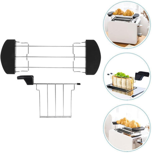 UPKOCH Toaster Sandwich Cage Toaster Tong Sandwich Slice Rack Classic Toaster Break Clip Stainless Steel Toaster Cage Accessories Kitchen Utensils...