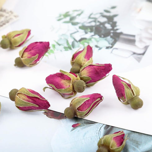 MQUPIN Rose Bud Tea Dried Red Rose-100% Natural Pure Flower Edible Buds Tea Culinary Food Grade Red Rosebud for Drinking DIY Gift(Red Rosebud (90g...
