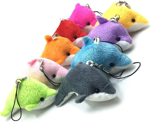 Plush Dolphin Pendant 5pcs Mini Plush Animals Dolphin Keychain, Dolphin Stuffed Animal Plush, Stuffed Dolphin Doll Keychain Purse Accessories (Ran...