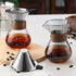 Pour Over Coffee Maker with Double Layer Stainless Steel Filter, 13.5oz/400ml Borosilicate Glass Carafe with V60 Reuseable Filter, Wooden Collar C...