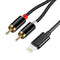 Lightning to RCA Cable for iPhone iPad, Stereo Y Splitter Audio Aux Cable Cord Adapter Compatible with iPhone 13/12/11/XS/XR/X/iPad for Car/Amplif...
