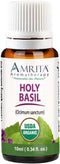 Organic Holy Basil (Tulsi) Essential Oil; 100% Pure and Undiluted Ocimum Sanctum; Premium Quality Aromatherapy Oil; Tested and Verified, Size: 10 ...