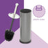 Home Basics Toilet Brush with Swirl Canister, Grey | Sturdy Base | Embossed Design | Neutral Color...